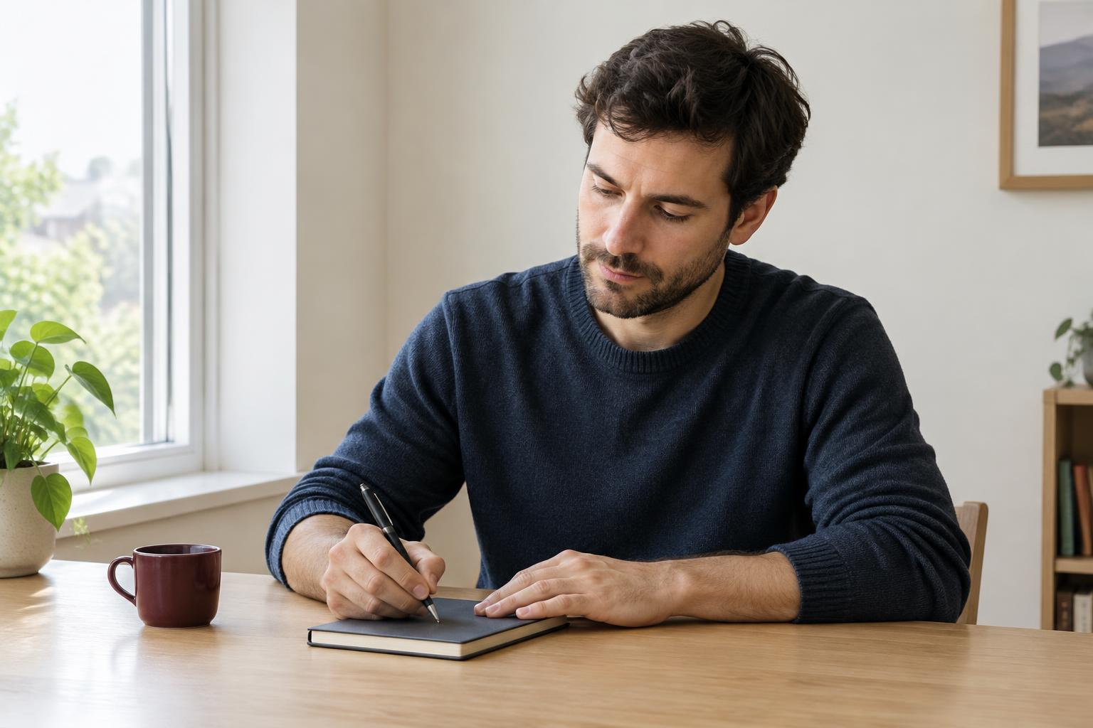 A calm, focused workspace in soft natural light